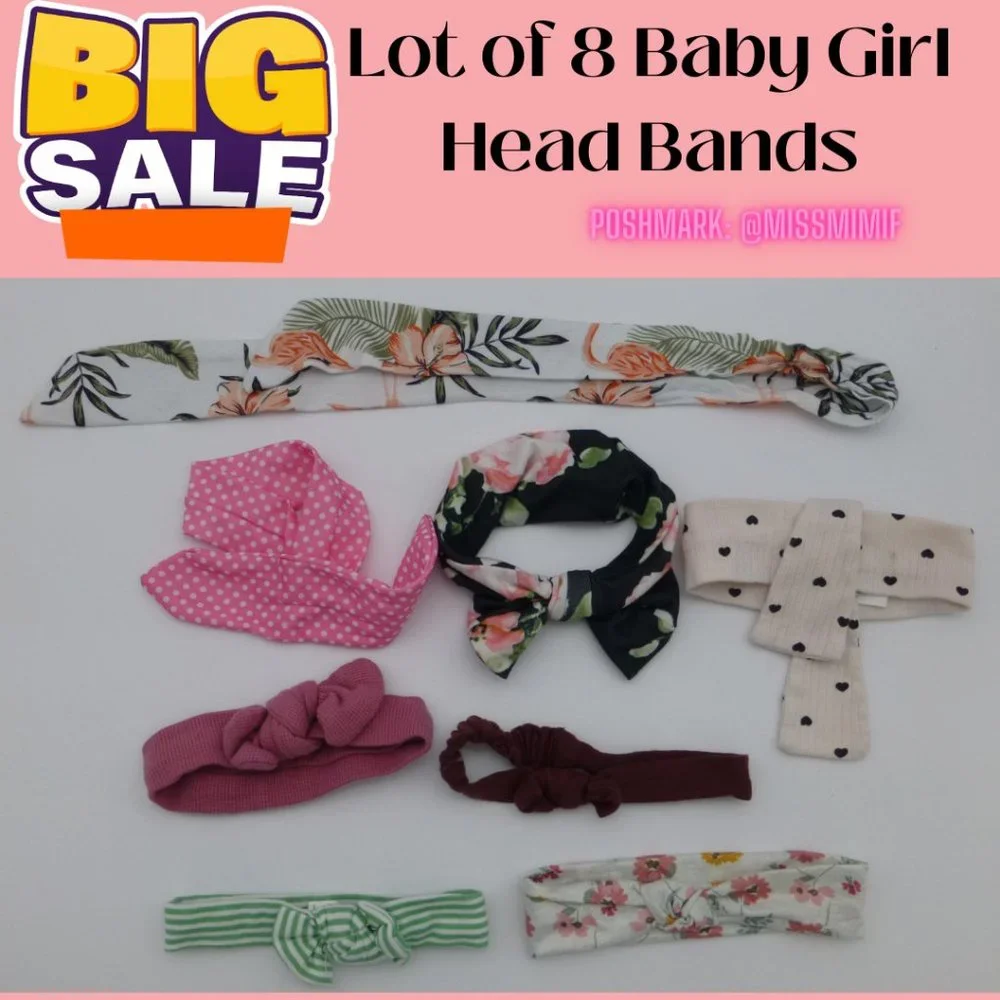 Lot of 8 Baby Girl Head Bands